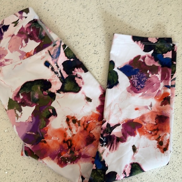 Apana Floral Watercolor Yoga Leggings Small - Picture 1 of 5
